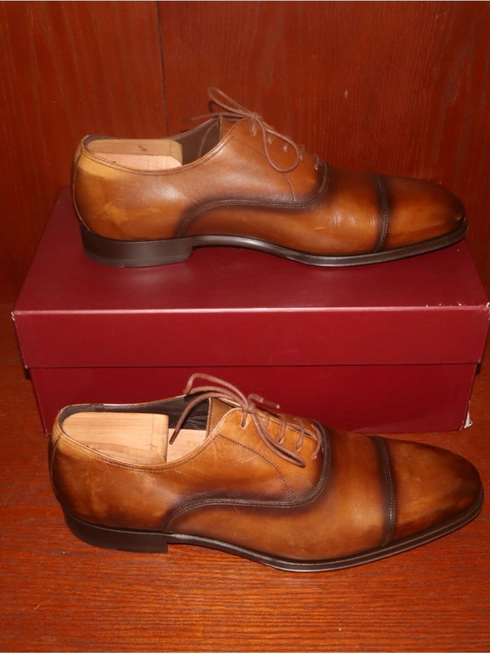 To Boot Brown Burnished Cap-Toe Oxford Lace-Up